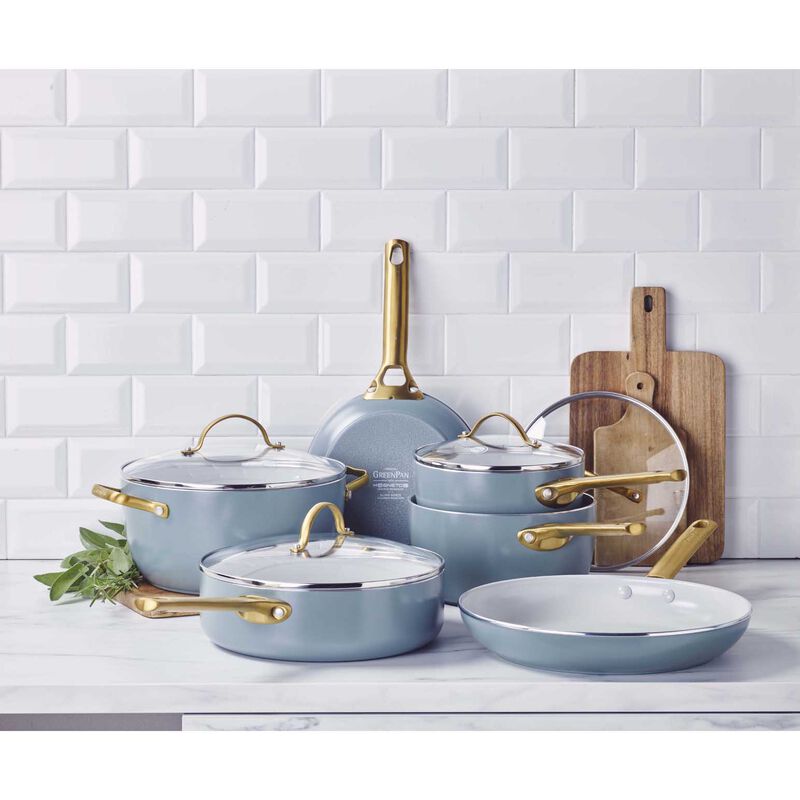 Greenpan Padova 6 (10) Piece PFAS Free Cookset - Smokey Blue image number 1